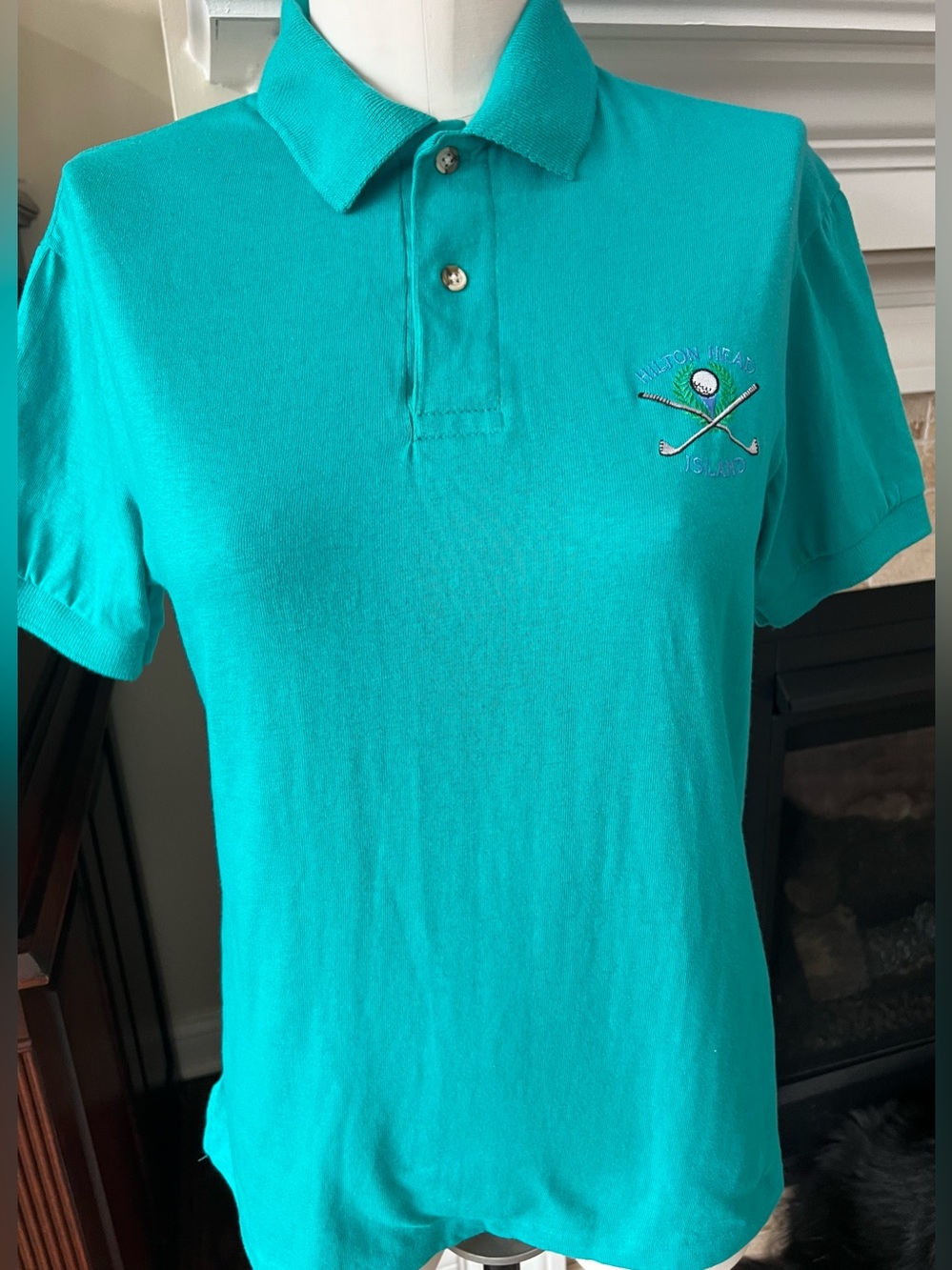 Hilton Head Island Size Small teal polo shirt vintage/unworn